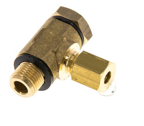 Elbow compression ring fitting G 1/4-4 (M8x1)mm, brass