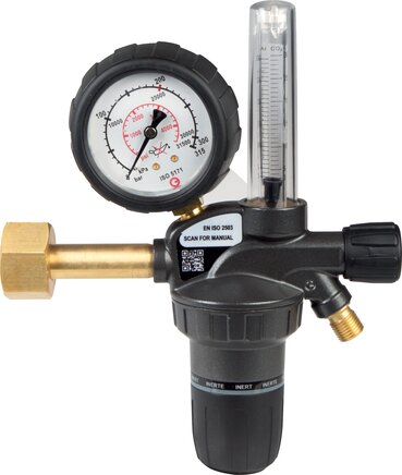 Illustrazione esemplare: Riduttore di pressione flangiato, con flussometro