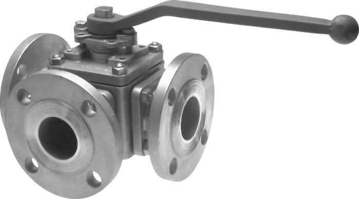 Zgleden uprizoritev: Stainless steel 3-way flanged ball valve