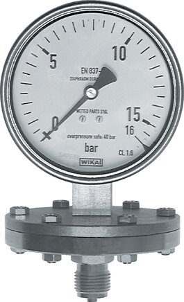 Wika manomètre à pression différentielle, vertical, 100mm, 0 à 2,5 bar  (MSD2,5100) - Landefeld - pneumatique - hydraulique - équipements  industriels